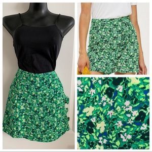 🟣 Topshop Floral Mini Ruffle Skirt